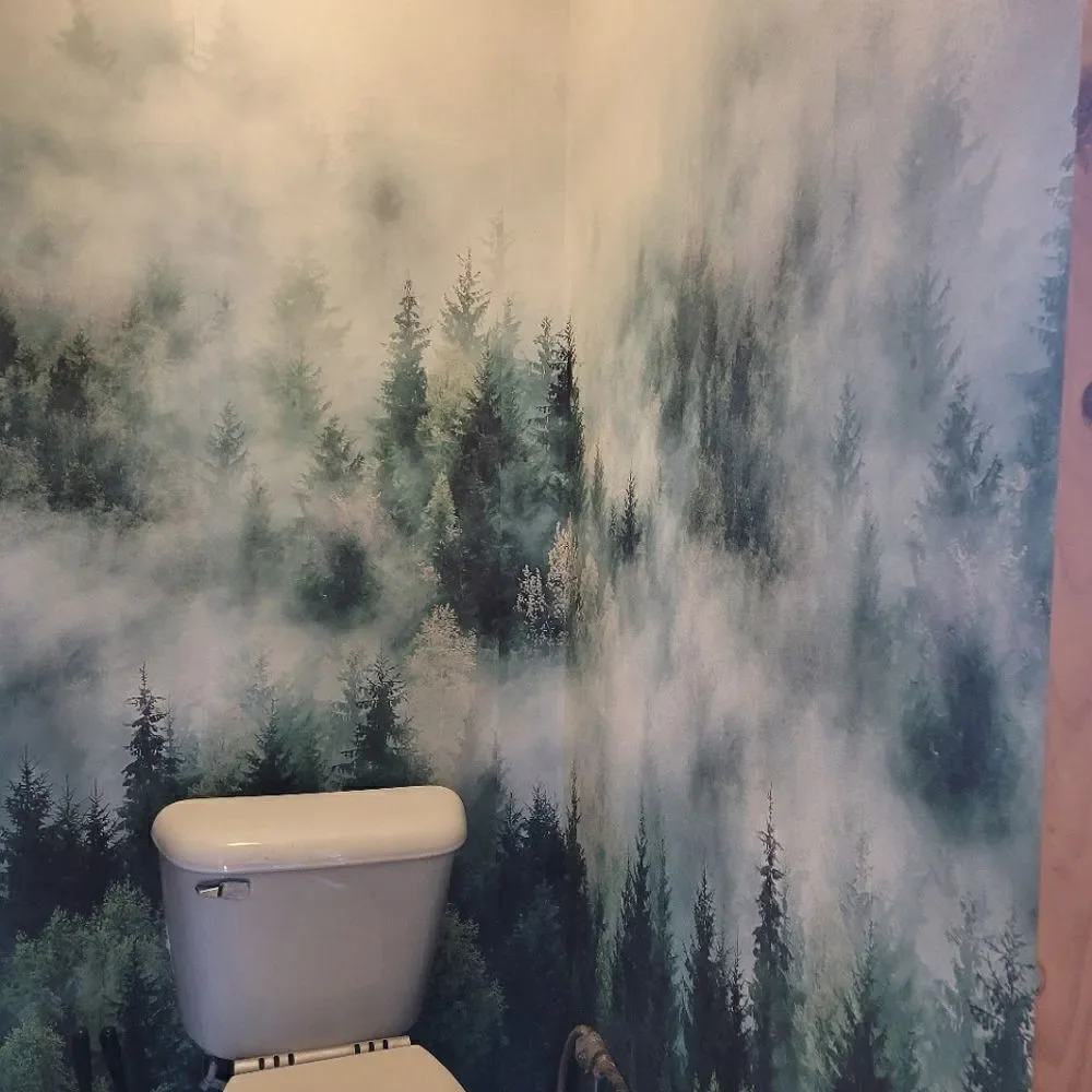 Smart Art Easy - Misty Forest Trees Green Wallpaper 2 Rolls RV $318